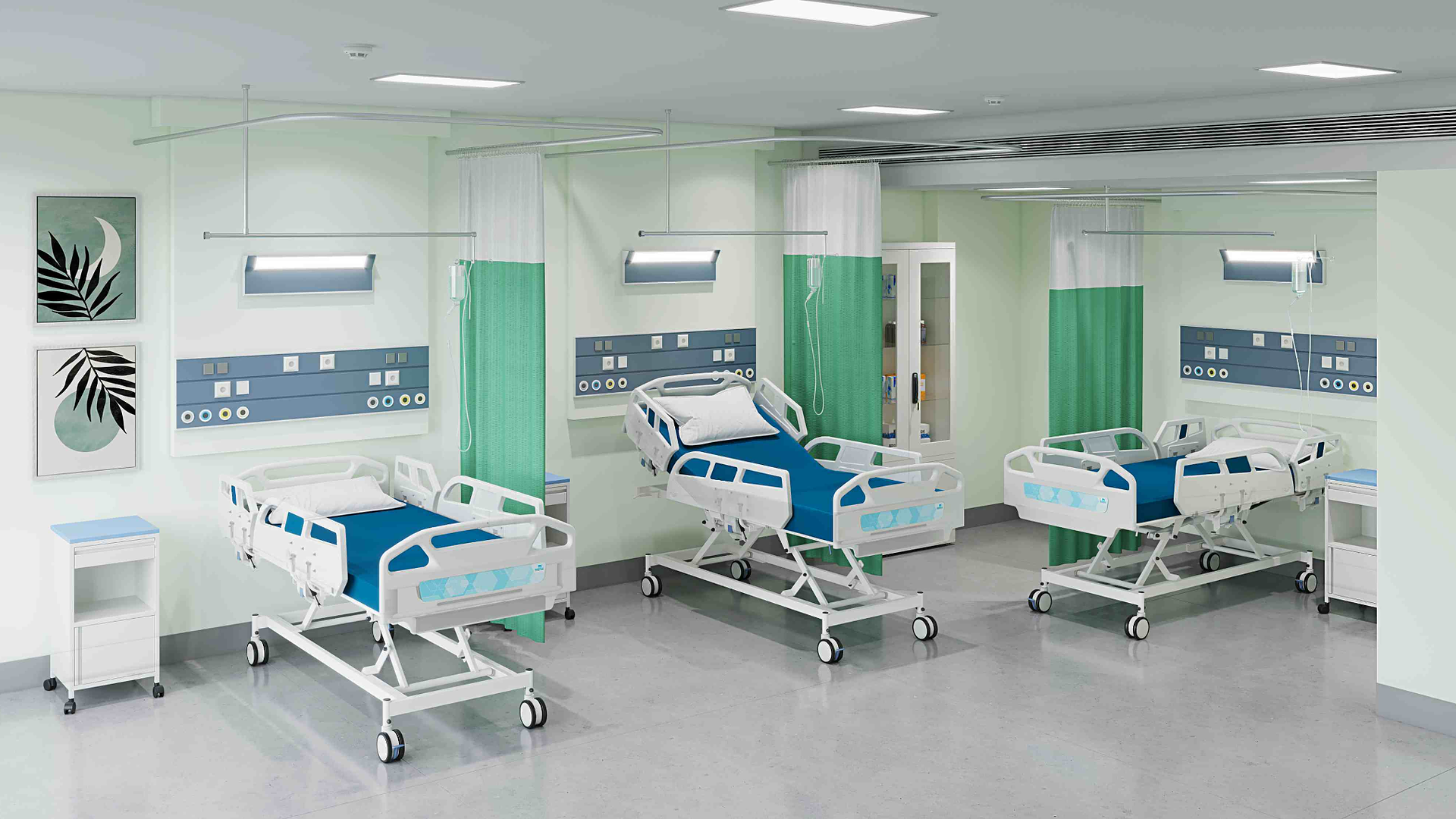 Smart glass privacy in a modern hospital patient room